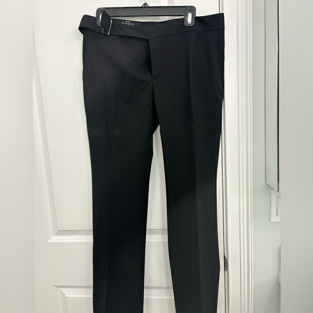 Gently worn black Gucci polyester pants size 46(8)